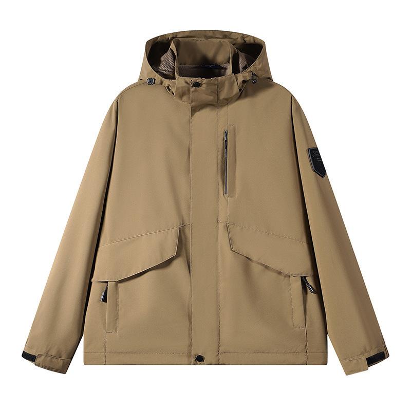Spring and Autumn New Outdoor Jacket Men's and Women's Same Hooded Windproof Mountaineering Jacket Autumn Men's