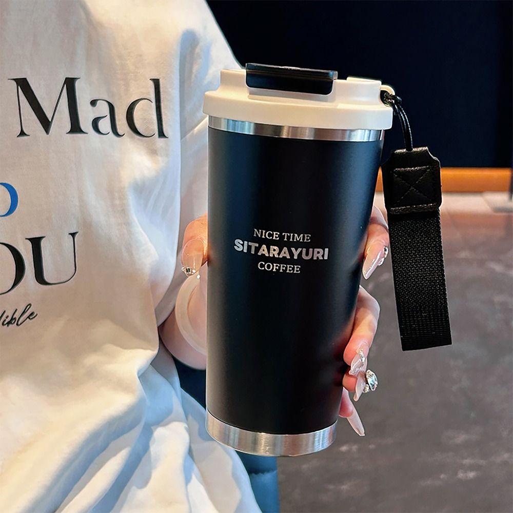 450ml Hot Cold Water Bottle Leak-proof Straw Cup Winter Insulated Cup for School Office Outdoor