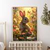 5d DIY Diamond Painting Cross Stitch Rabbit In The Flower Bushes Diamond Embroidery Mosaic Full Round Drill Home Decor