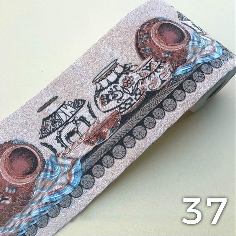 5M ПВХ самоклеящиеся наклейки на плинтус, цветочные наклейки на талию, водонепроницаемые 3D настенные бордюры для ванной комнаты, декор