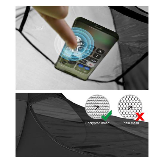 Одноместная палатка-всплывающая с держателем для телефона, дышащая сетка от комаров, портативная легкая палатка, простая установка, походный спальный мешок, кровать