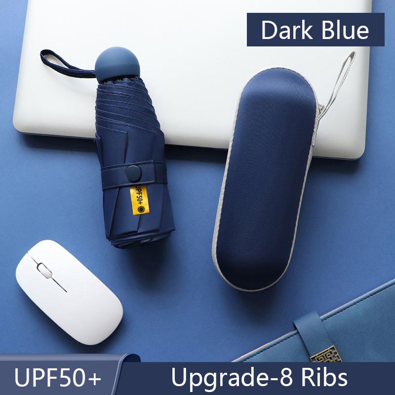8-Ribs Mini Sun Umbrella Portable Pocket Capsule Umbrella with Box Beach Umbrella Sun Protection UV Folding Umbrella Parasol