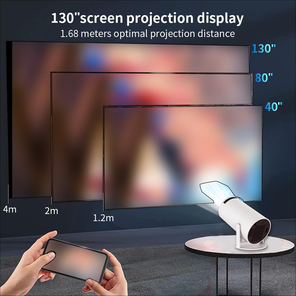 Projector 4K Decoding 120 ANSI Lumens 2.4G+5G WiFi Keystone Correction Portable Projector Quad-core