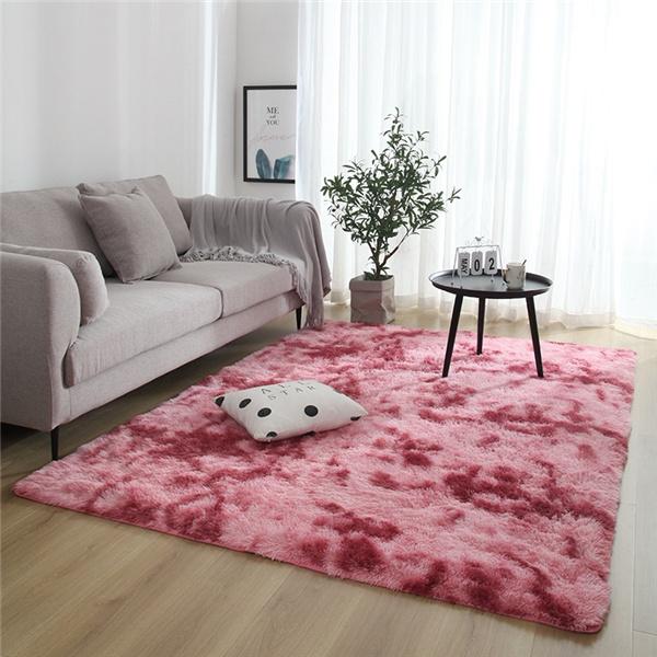 New Rainbow Rug Oversied Fluffy Plush Rugs Large Size Anti-slip Floor Mats Tie-Dye Art Carpet Shaggy Kids Room Living Room Bedside Rug