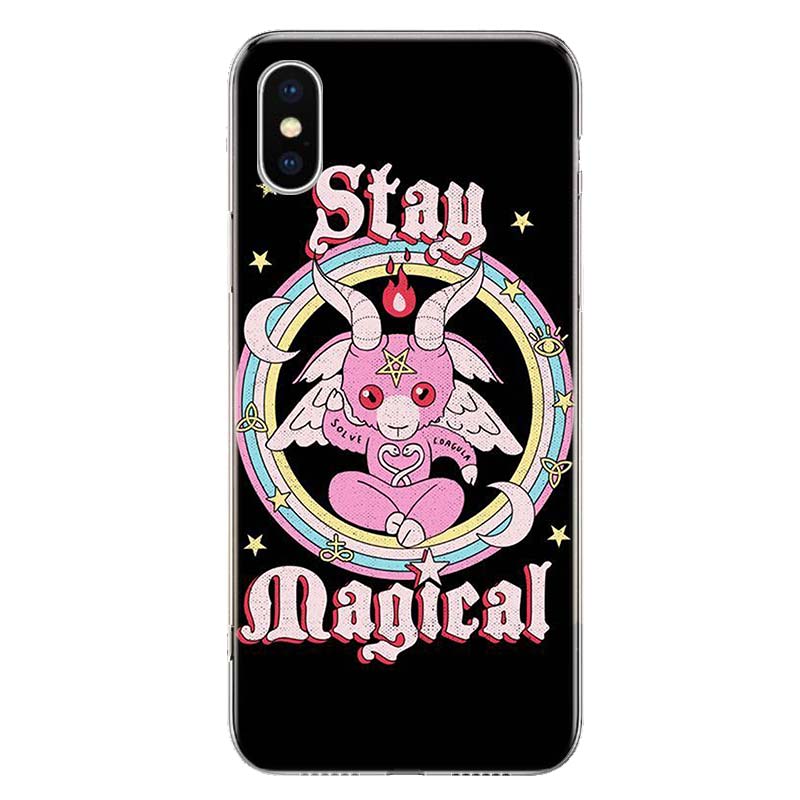 Розовый Череп Кошки Колдунья Ведьма Чехол для Телефона Для iPhone 11 12 13 Mini 14 15 Plus 17 Air 16 Pro Max 16E 7 8 SE 2020 Индивидуальная Печать