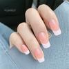 1 Box Fake Nails Classic French Style Contrast Color Reusable DIY Nail Art Manicure Decoration Glossy Flat Edge Press On Nails