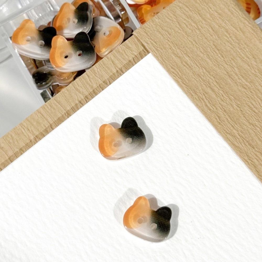 30pcs 12mm Kitty Buttons Creative Ginger Cat Buttons Calico Cat Buttons  Clothes Accessories