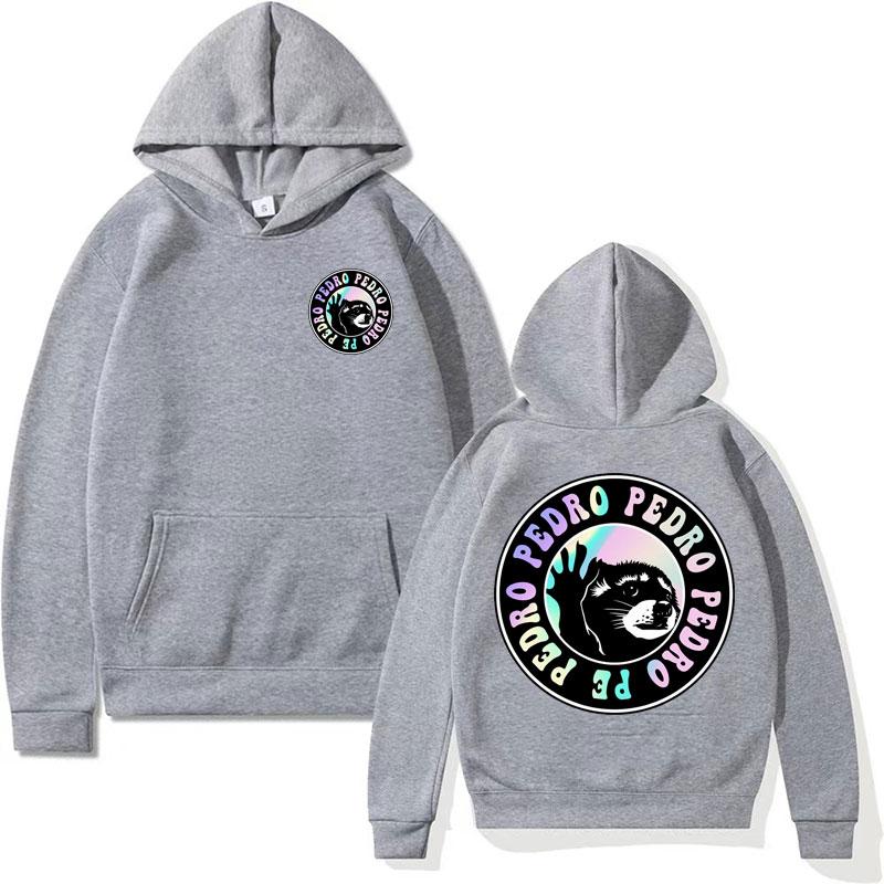 Funny Cute Pedro Raccoon Meme Hoodies Men Women's Clothes Retro Cartoon Sweatshirts Casual Oversized Pullovers Hoodie Streetwear