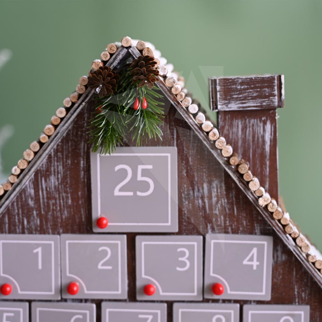 Рождественский деревянный адвент-календарь с ящиками для взрослых и детей, украшение для обратного отсчета на Рождество