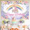 Unicorn Happy Birthday Party Backdrop Unicorn Party Decor Unicorn Party Background Girl Decor Baby Shower Decorations