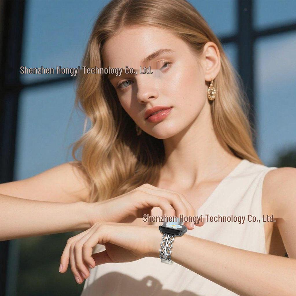 Ремешок для Apple Watch Series из кожи и нержавеющей стали с инкрустацией бриллиантами - Натуральная кожа, В наличии