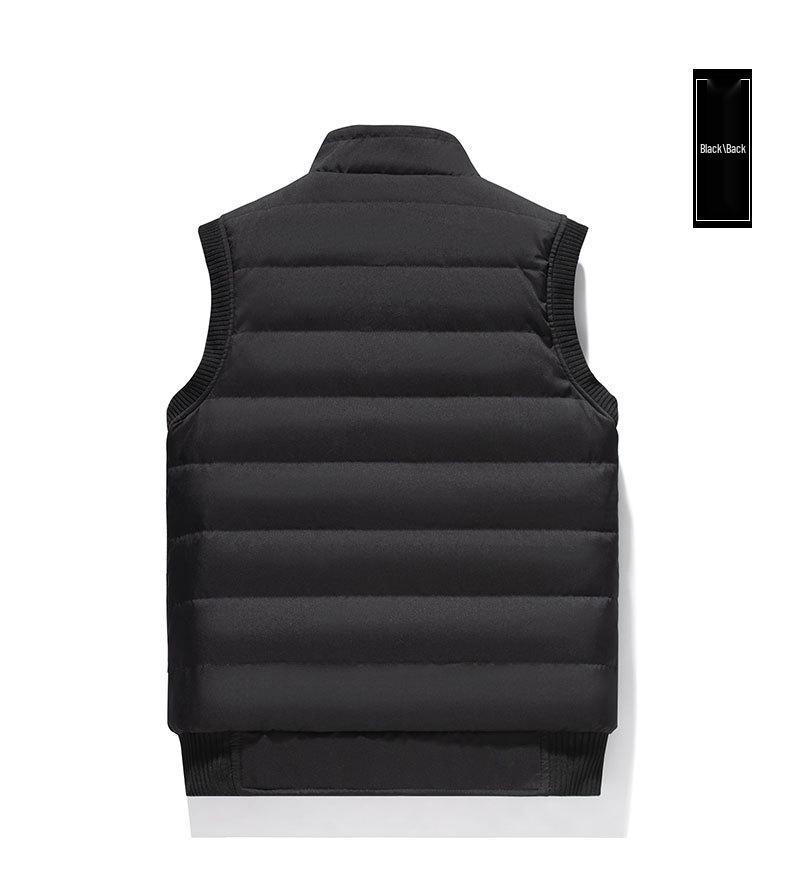 Мужская флисовая подкладка, ветрозащитная, водонепроницаемая, большого размера, куртка без рукавов со стоячим воротником для среднего и пожилого возраста, защита тепла для сердца