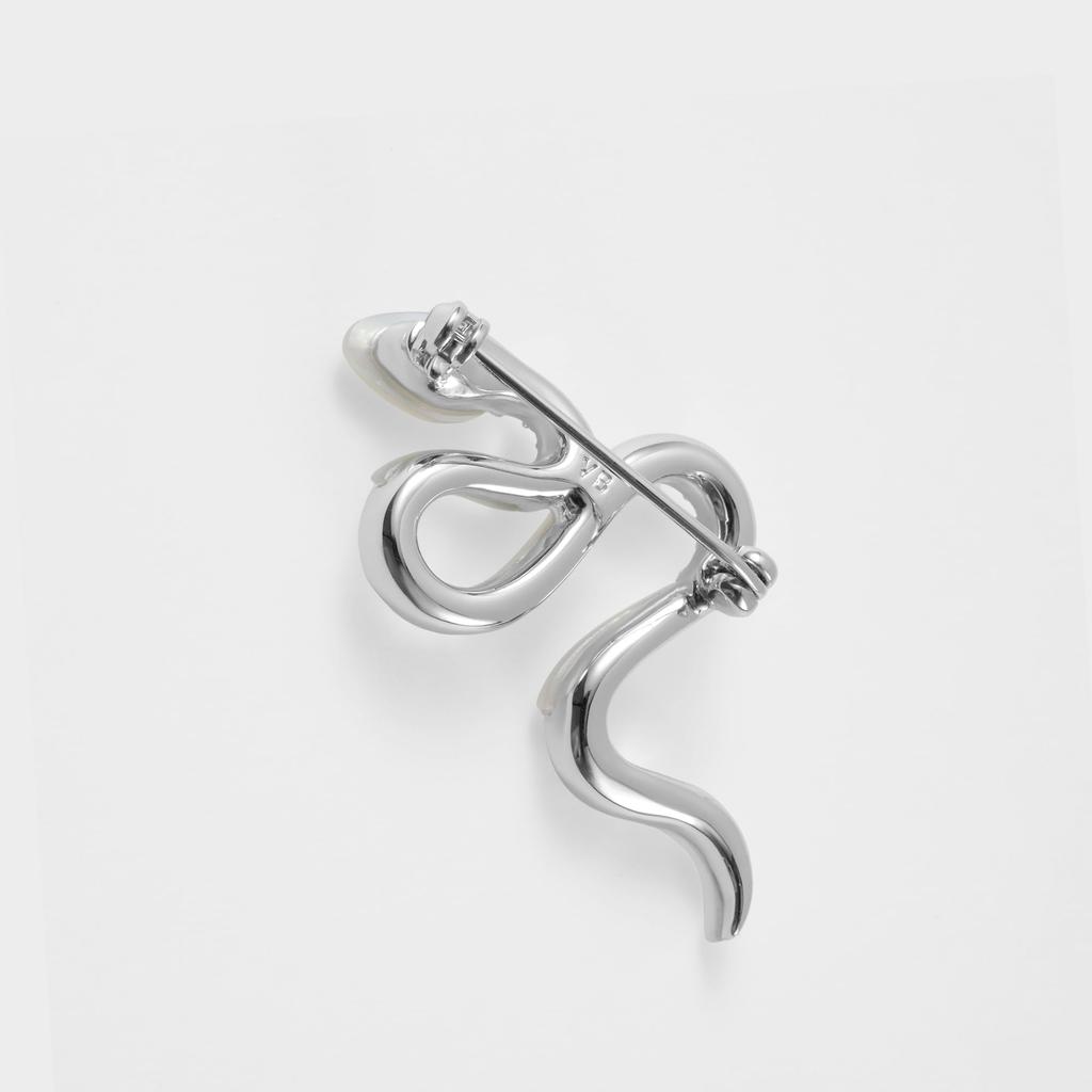 White Pearl Snake Brooch VBMV4788 MP [Vendome Boutique]
