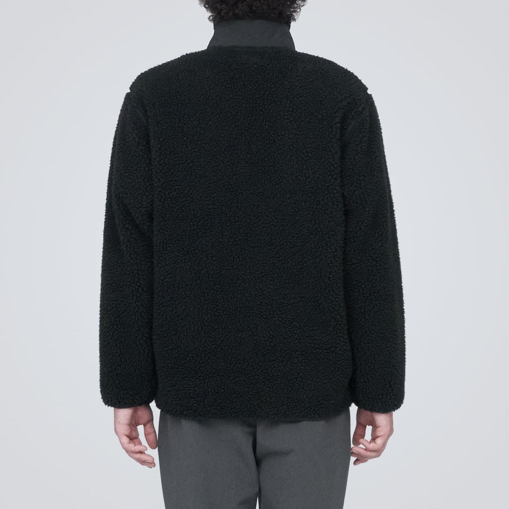 Мужская флисовая куртка MUJI на боа, черная, размер S, AB1LAA3A