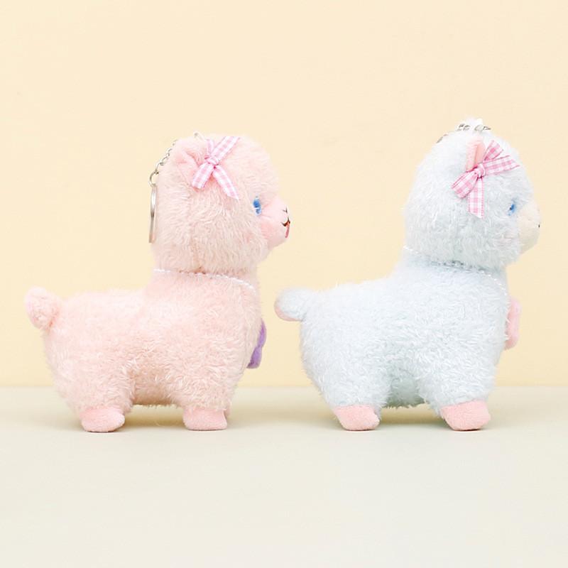 Charming Short Plush Alpaca Keychain Creative Bag Accessory Stuffed Toy