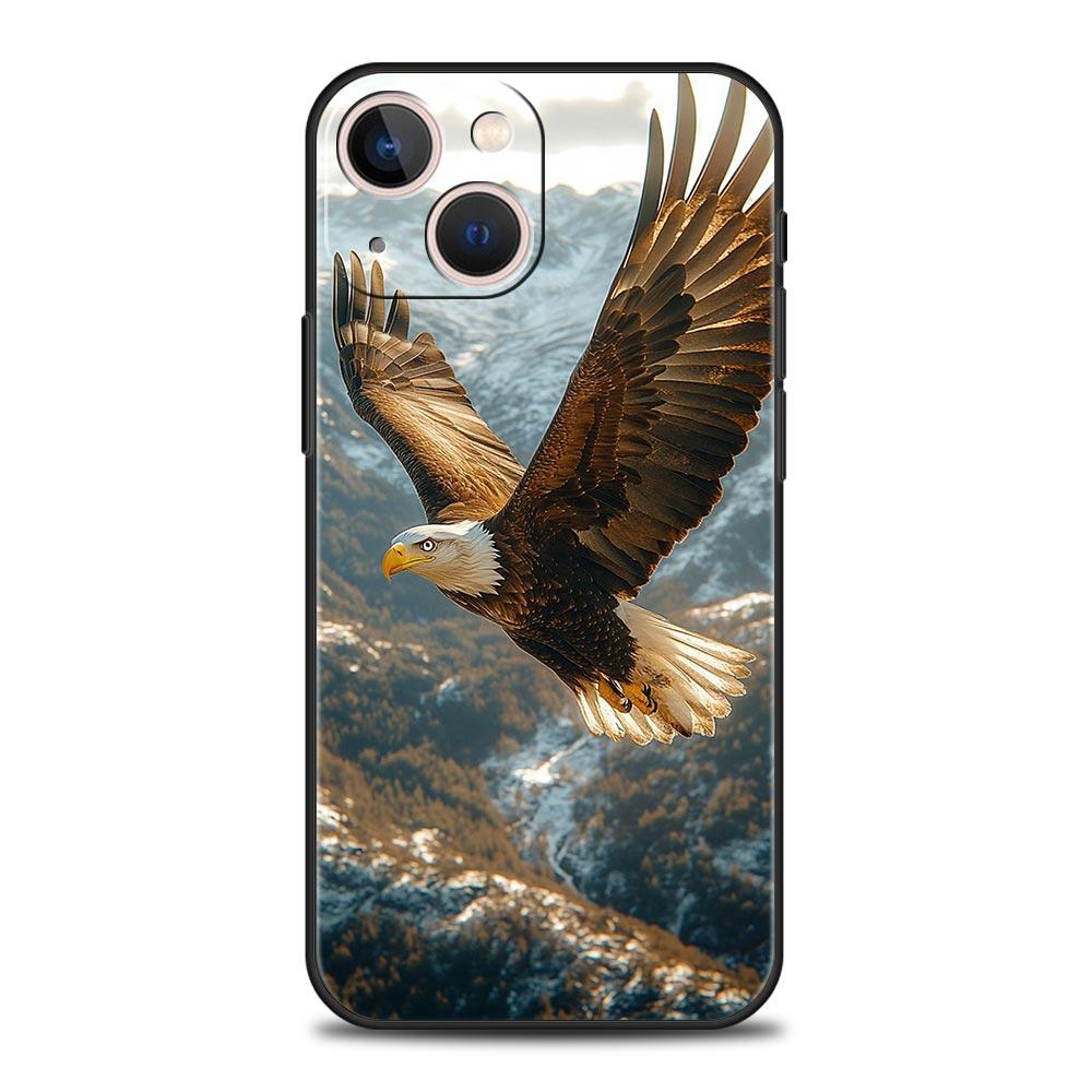 Чехол для телефона с орлом для iPhone 17 16 15 Pro Max 11 12 13 14 7 8 Plus SE 2020 X XR XS Мягкий черный
