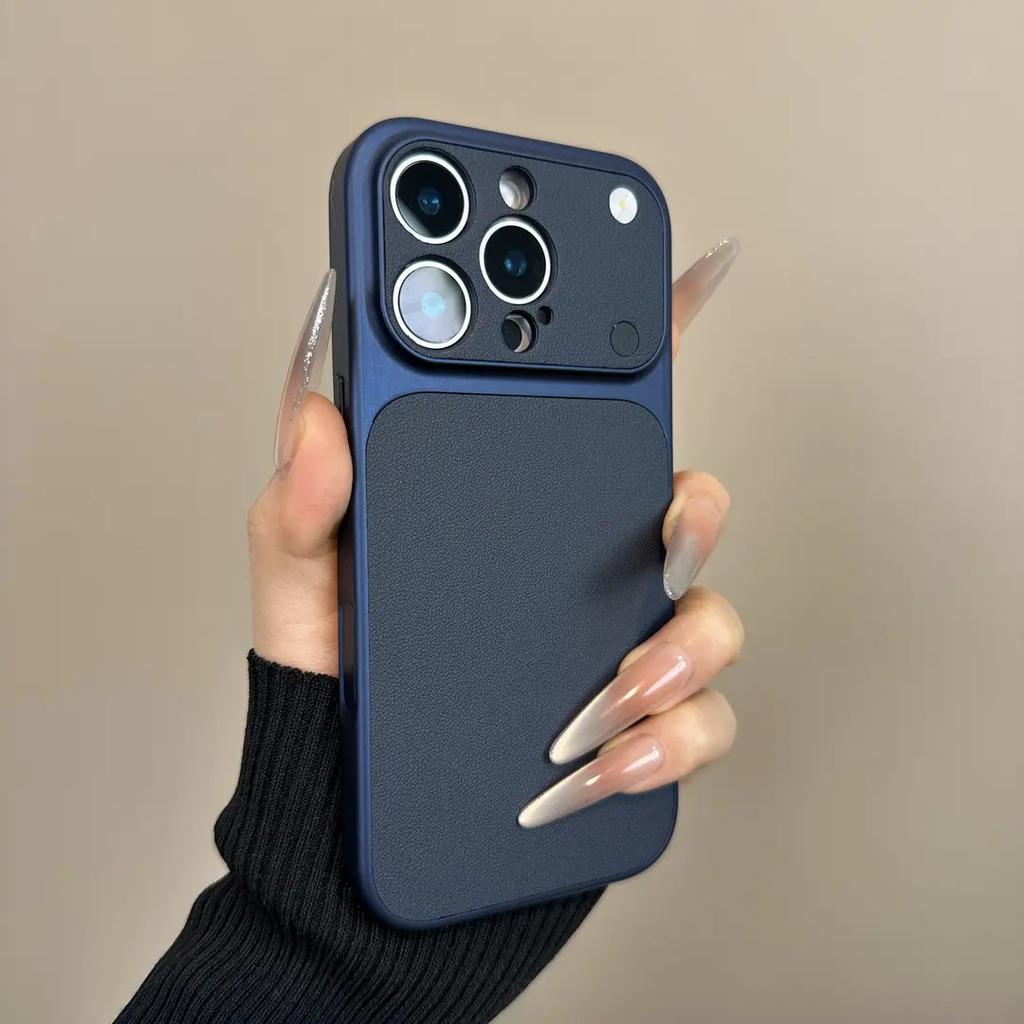 Деловой однотонный чехол с текстурой кожи для iPhone 17 Air 16 15 14 Plus 13 Pro Max, матовый, противоударный, с защитой объектива