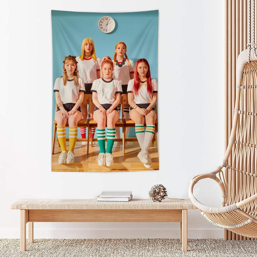 Kpop Band Rred Velvet Tapestry Microfiber Wall Hanging For Bedroom Living Room Decor Outdoor Festival Garden Bar Background