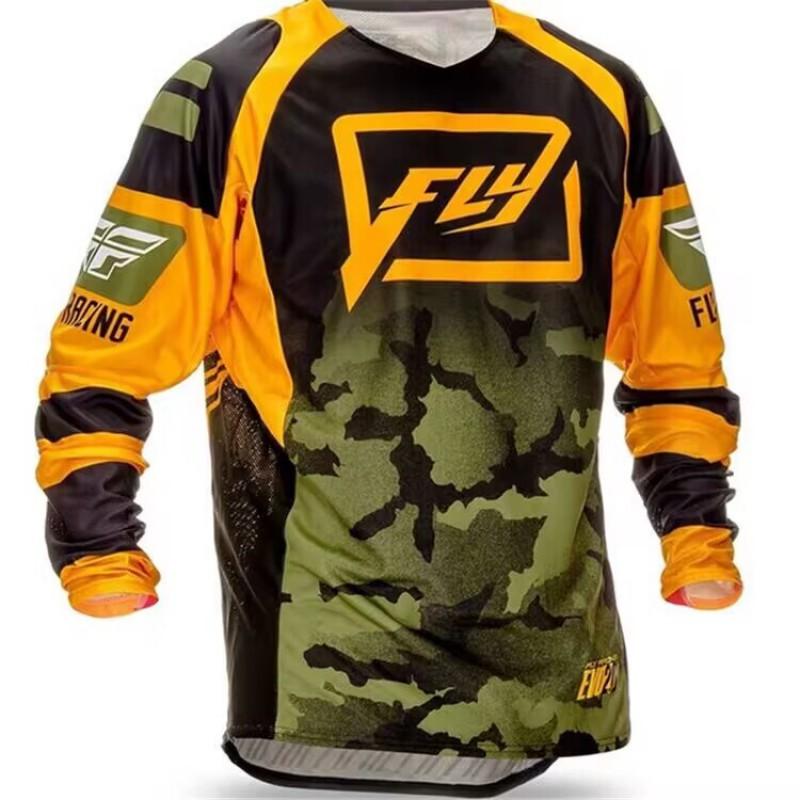 Mens Long Sleeve Mountain Bike Cycling Jersey Quick Dry Breathable Trail Downhill MTB Shirt