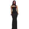 Solid Color Slim Fit Dress With Backless Design For Casual Wear