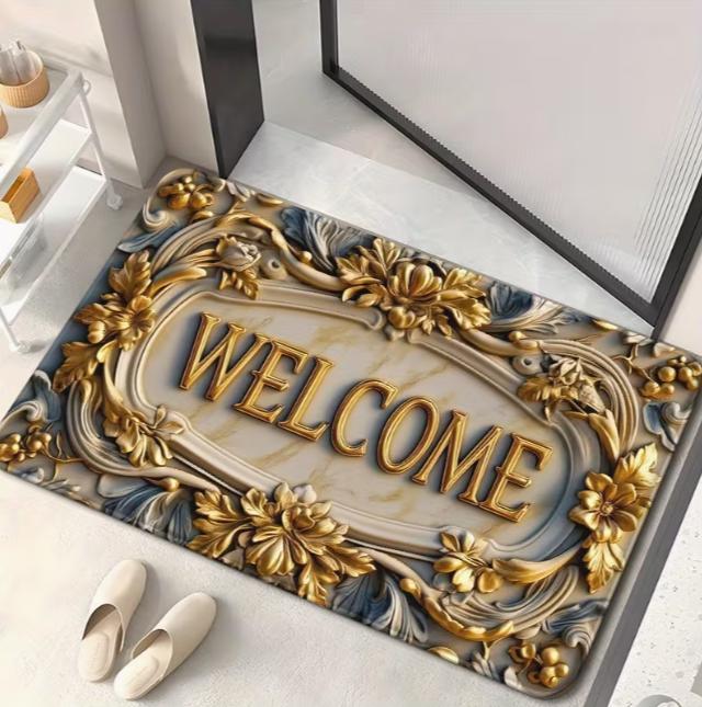 A Wooden Sign with A Gold Frame Surrounded By Pink Carnations White Flower Carpet Suitable Bathroom Living Room Bedroom Kitchen