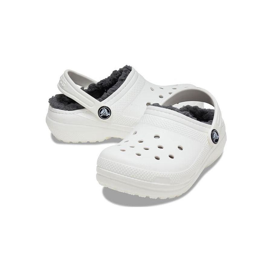 Crocs Kids Casual Comfortable Warm Clogs Kids Footwear White Gray 207009-10M
