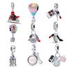 Original Fashion' Bracelet Charms Plata De Ley 925 Original Lipstick High Heel Air Balloon Charms Beads DIY Jewelry Making