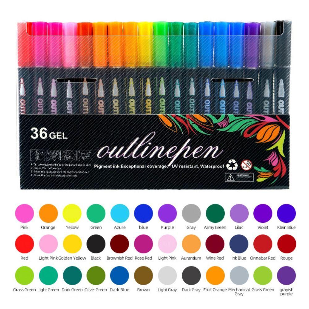 Набор контурных ручек Magic Contour Ручная роспись Ручка-хайлайтер Креативная ручка с двойной линией Рождество