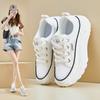Новые кроссовки на толстой подошве, маленькие белые, женские, повседневные, для уличной съемки, обувь папы, на толстой подошве, увеличивающая рост, простые, модные, женские