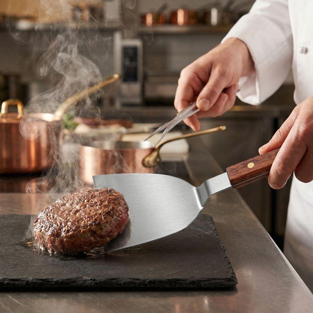 Wide Blade Barbecue Spatula Stainless Steel Teppanyaki Spatula Flipper Pancake Turner  Kitchen