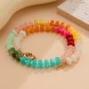 Acrylic Colorful Beads Choker Necklace Bohemian Y2K Neck Jewelry Rainbow Clavicle Chain  for Women