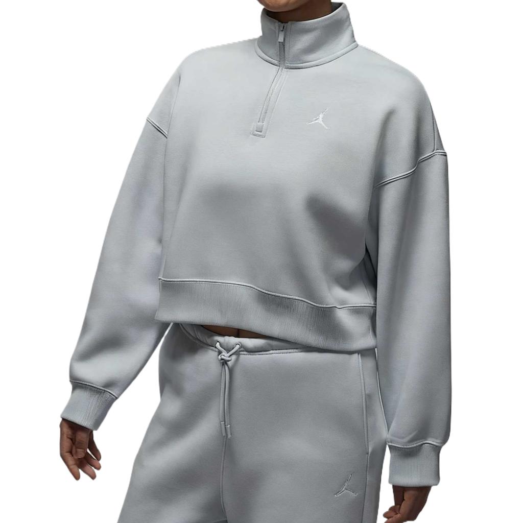 Jordan Brooklyn Fleece Comfortable Solid Color Skin-Friendly Sweatshirt Women Tops White Platinum IH2392-043