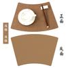 Double-layer retro cowhide pattern round table mat, high-grade leather western dining mat, thermal insulation square dining table mat, advanced sense