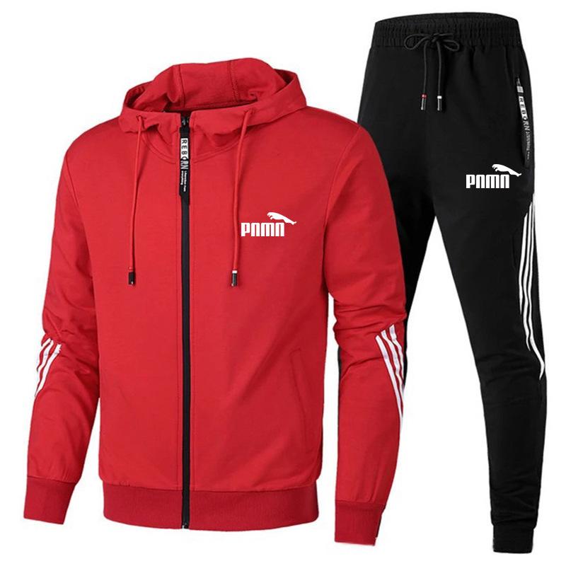 Мужской спортивный костюм для весны и осени: Модный свитшот с капюшоном и повседневные беговые брюки