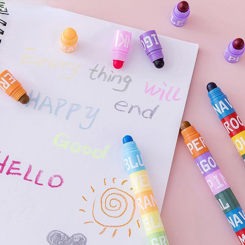 1Pc Mini Bible Highlighters Vintage Candy Colors Pastel Gel Highlighter Pen Markers Graffiti Pen