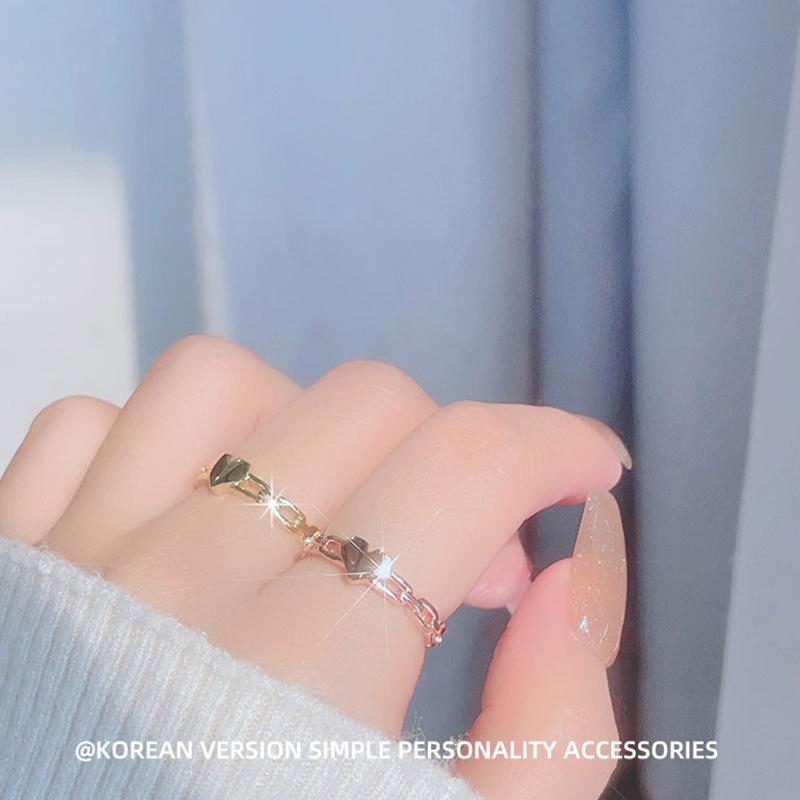 Модные женские кольца с вырезом в виде сердца любви, открытые, регулируемые, ювелирные изделия