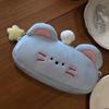 Cute Gluttony Mouse Plush Stationery Bag Pencil Case Soft Zippered Stationery Pouch For School And Office Supplies Storage Bag