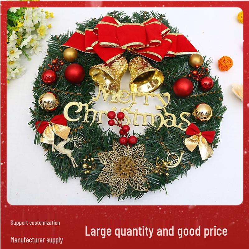 30CM Christmas Wreath for Shopping Malls, Hotels, and Supermarkets - Door Hanging Vine Circle Decoration