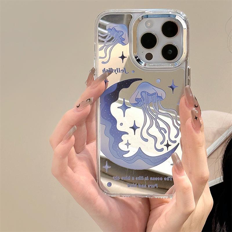 Зеркальный чехол Zhitai iPhone 15/16Pro/14Promax «три в одном»