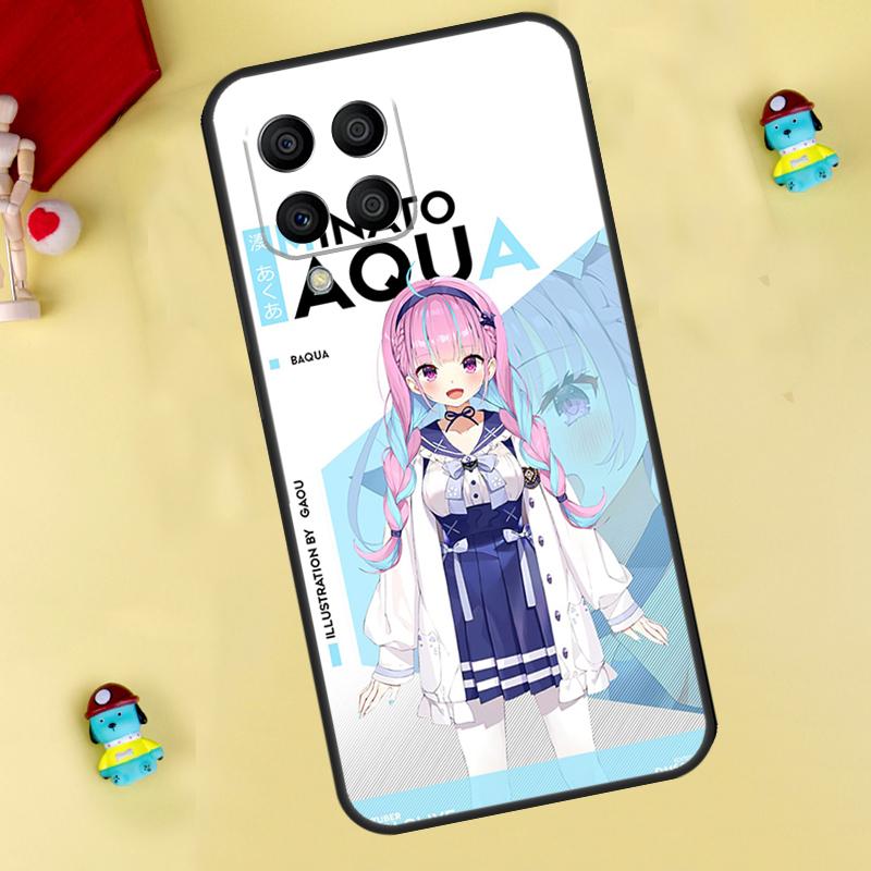 Чехол Minato Aqua Hololive для Samsung Galaxy M35 M55 M15 M11 M12 M13 M14 M06 M16 M36 M56 M31 M53 M32 M52 M34 M54