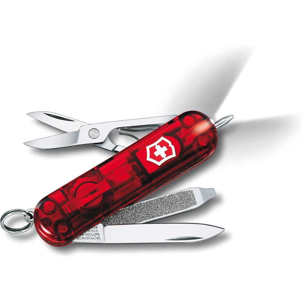 Victorinox Signature Lite Translucent Red Multi-Tool with LED Light 7 Functions Swiss Army Knife