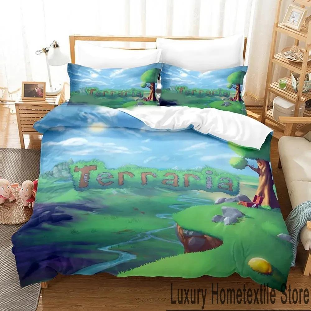 3D-принт Terraria Комплект постельного белья для мальчиков и девочек Twin Queen King Size Пододеяльник Наволочка Кровать для мальчиков Взрослый Домашний текстиль