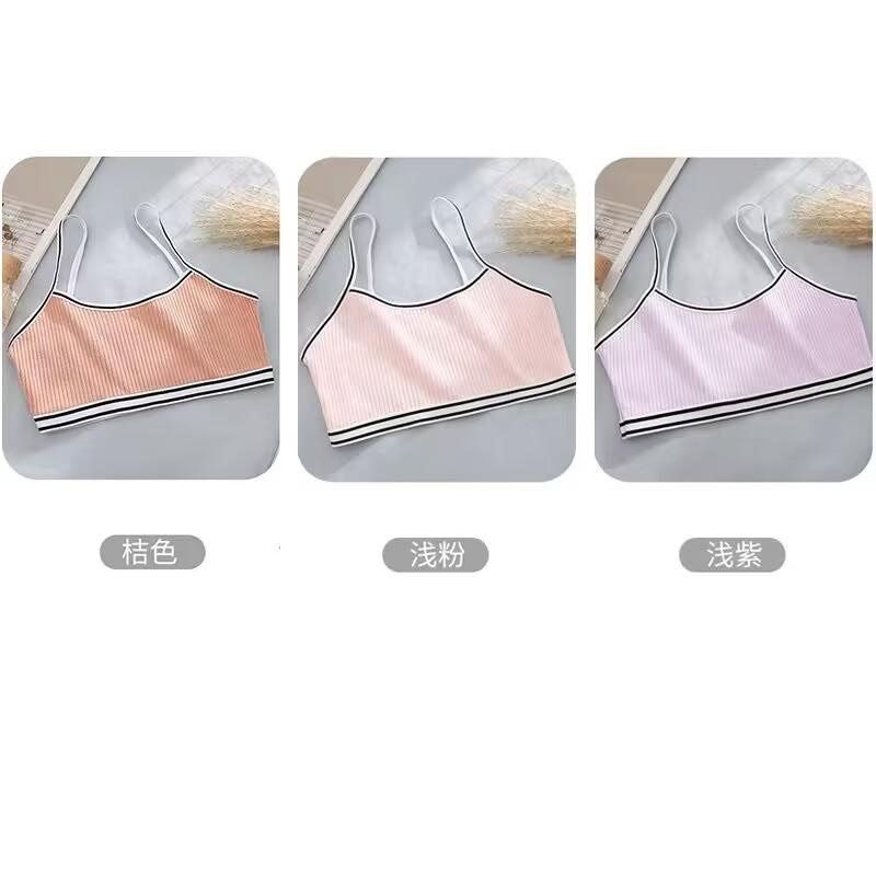 3 шт. Детский бесшовный бюстгальтер для ухода за грудью для девочек 8-16 лет, хлопковые трусики-хипстеры для девочек-подростков, детский спортивный топ