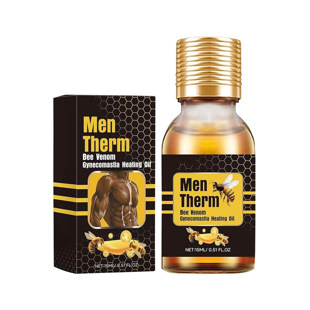 Bee Gynecomastia Heating Oil, New Men Bee Oil, Eliminates Excess Breast Tissue, Strengthen Chest Muscles 15ml