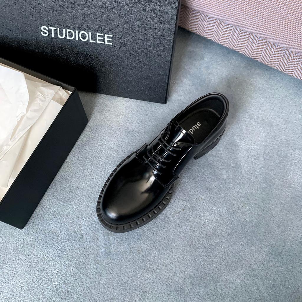 Версия из коровьей кожи~ Виноградная мать те же лоферы на шнуровке в британском стиле Оксфорды на толстом каблуке и толстой подошве Дерби маленькие кожаные туфли женские