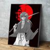 Настенное искусство с принтом Луны Rurouni Kenshin, картины на холсте, аниме, крутой домашний декор для мальчиков, модульная рамка для рисования, Cuadros для гостиной