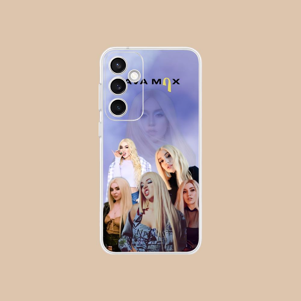 Модный прозрачный чехол для мобильного телефона Ava Max для Samsung Galaxy S25 S24 S23 S22 S21Plus FE Ultra Цветная крышка
