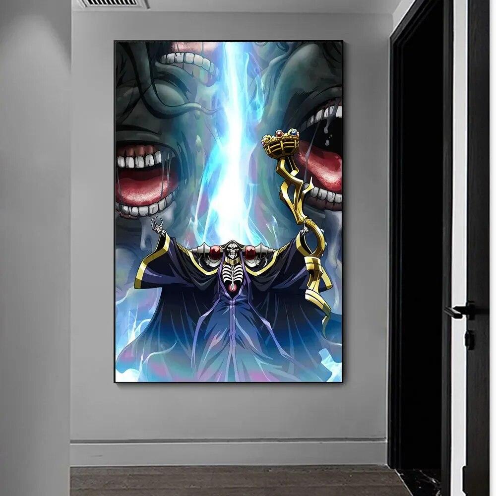 Японский фэнтезийный приключенческий аниме-плакат и принт «Оверлорд», персонаж, холст, картина, настенная художественная картина для гостиной, домашний декор