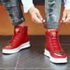 Fashion Hot Sale White High Top Sneakers Men Leather Casual Sneakers Fashion Zipper Design Ankle Boots Men Rock Street Hip Hop Shoes Men