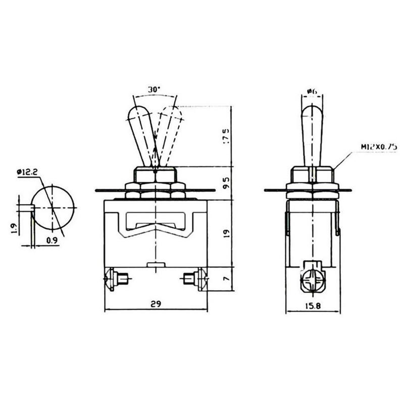SPST 2-контактный сверхмощный 20A 125V перекидной тумблер Вкл/Выкл водонепроницаемый колпачок